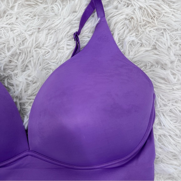 Soma Enbliss Luxe Plunge Bralette Wireless Bra Size Large Purple - Picture 2 of 4